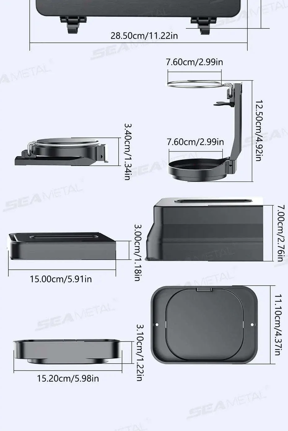 Foldable Car Seat Tray Table with Drink Holder - Image 19
