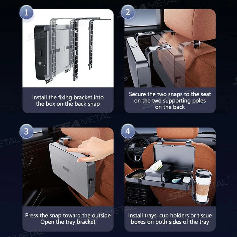 Foldable Car Seat Tray Table with Drink Holder - Image 5