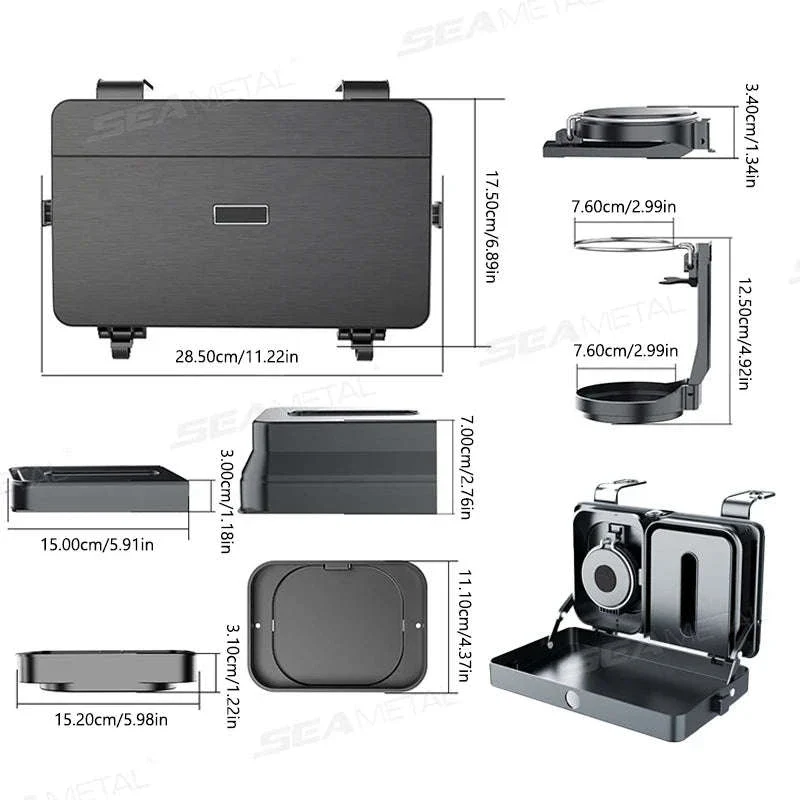 Foldable Car Seat Tray Table with Drink Holder - Image 6