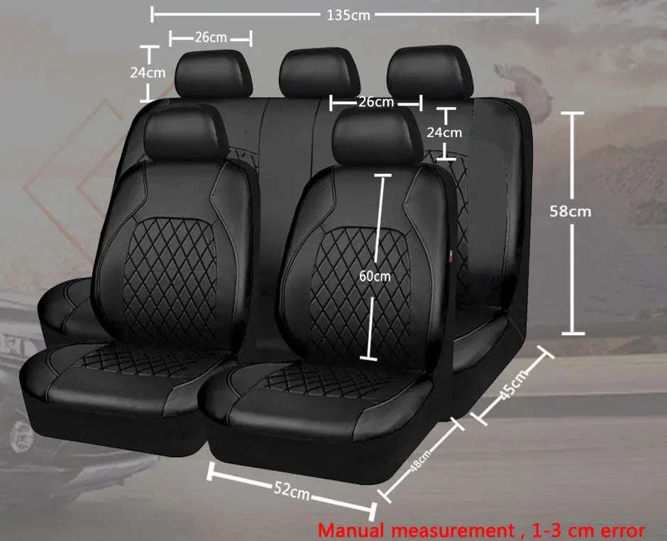 Full Surround Car Seat Cover Breathable Leatherette Seat Protector - Image 16