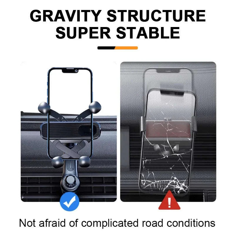 Gravity Car Phone Holder Air Vent Telescopic 360-Degree Mount - Image 3