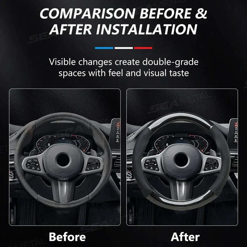 Heavy-Duty Car Steering Wheel Cover for 37-39cm Wheels - Image 2