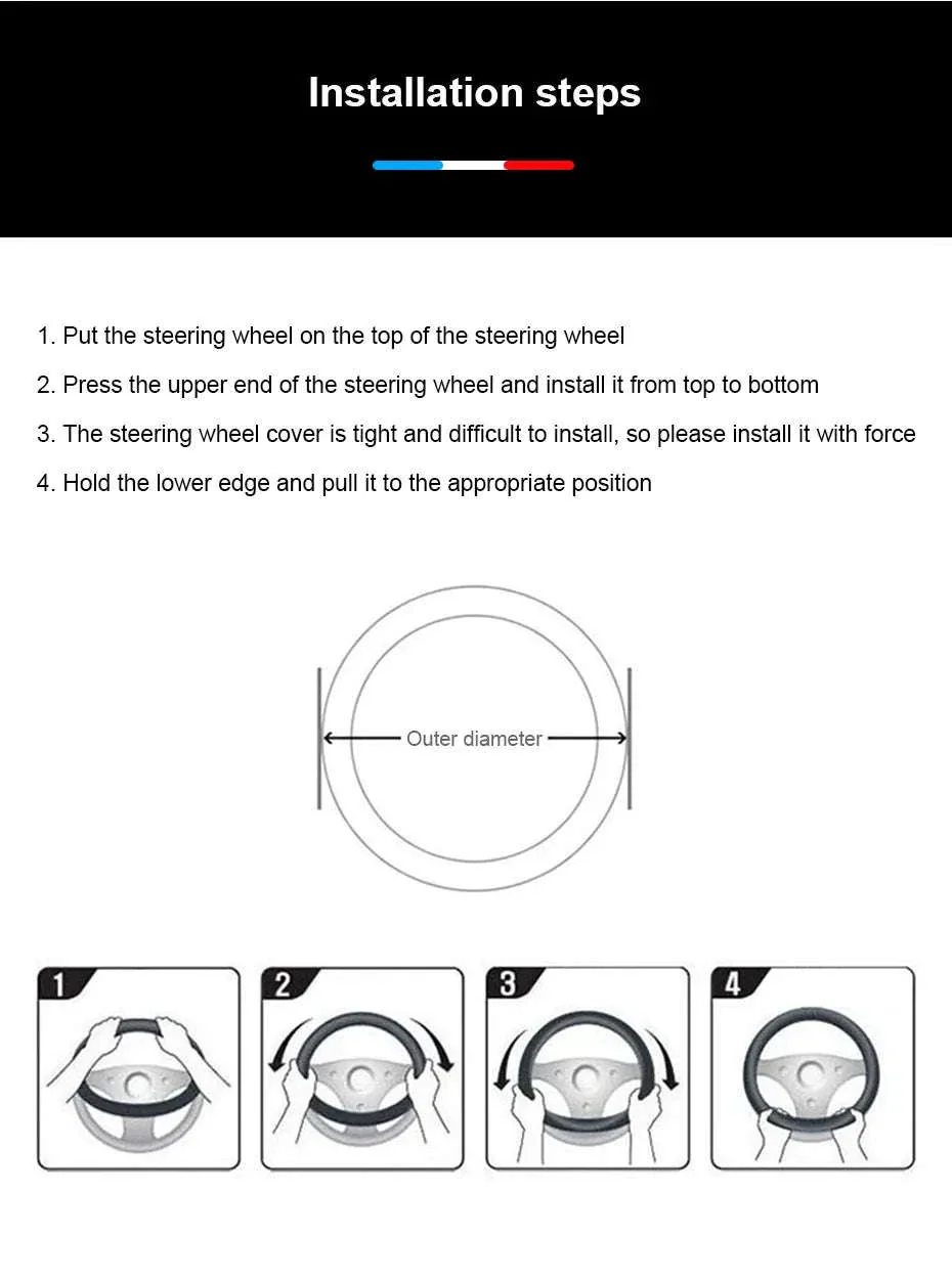 Heavy Duty Full-Wrapped Steering Wheel Cover 38cm Universal - Image 18