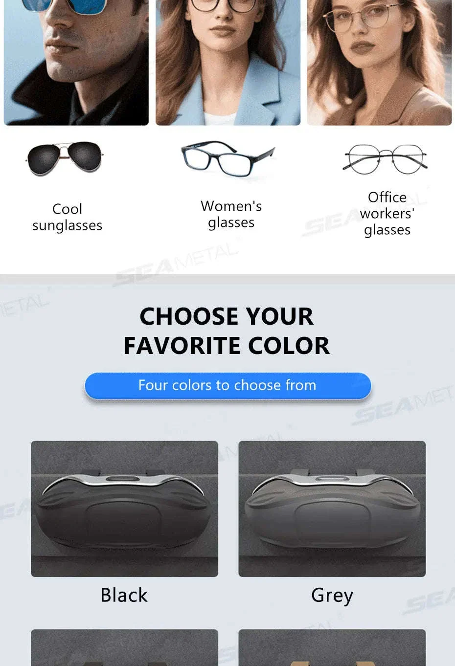 Large Car Glasses Holder Clip on Sun Visor Anti Scratch Flocking Layer - Image 12