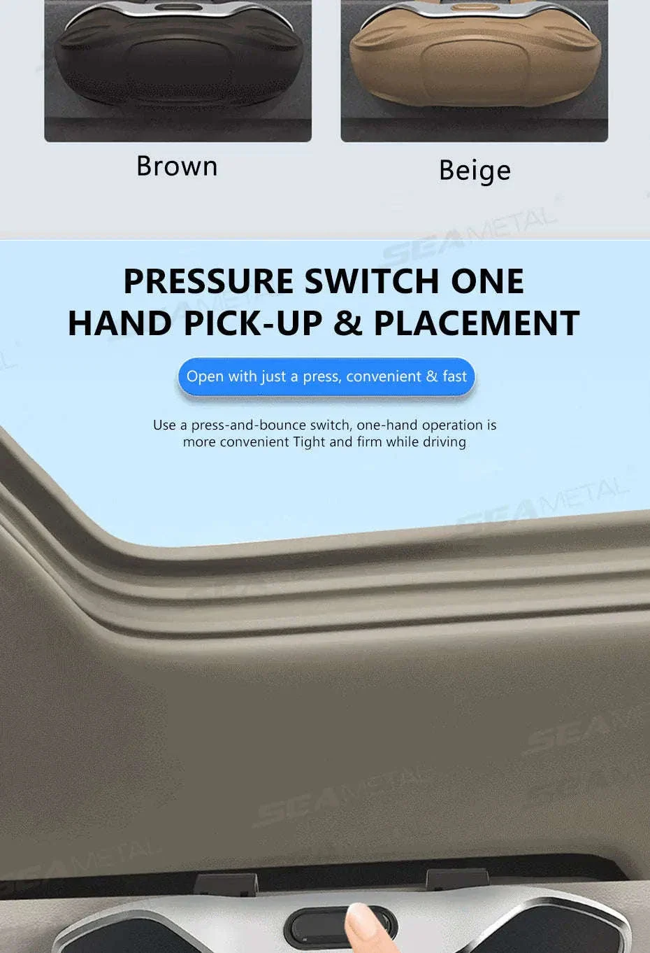 Large Car Glasses Holder Clip on Sun Visor Anti Scratch Flocking Layer - Image 13