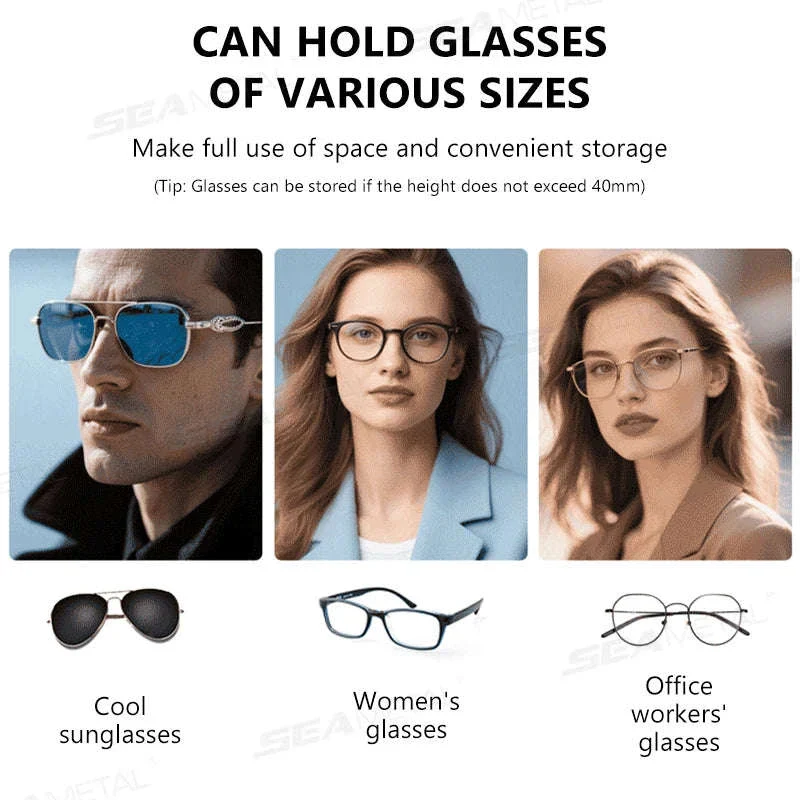 Large Car Glasses Holder Clip on Sun Visor Anti Scratch Flocking Layer - Image 5