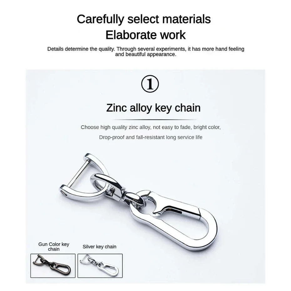 Car Key Ring with Phone Number Plate and Braided Rope - Image 7