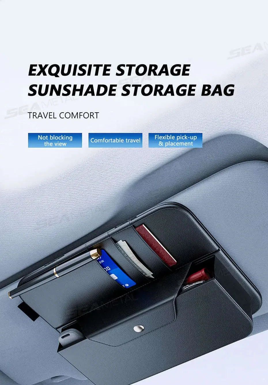 Car Sun Visor Organizer Multi-Pocket Storage Bag - Image 7