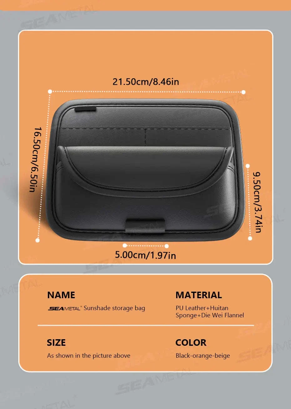 Luxury Sun Visor Glasses Holder Storage Bag - Image 18