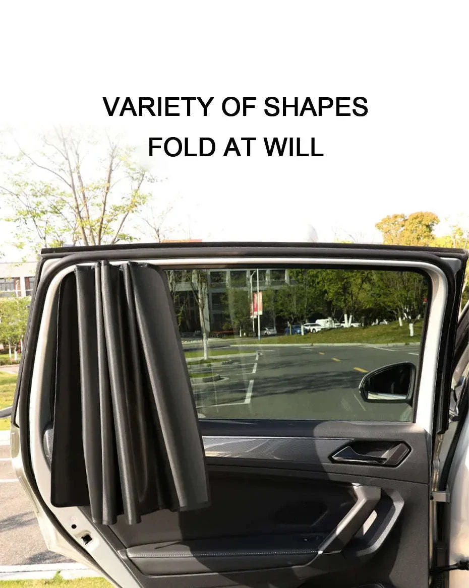 Magnetic Car Side Window Curtain 2Pcs Privacy Sun Shade - Image 11