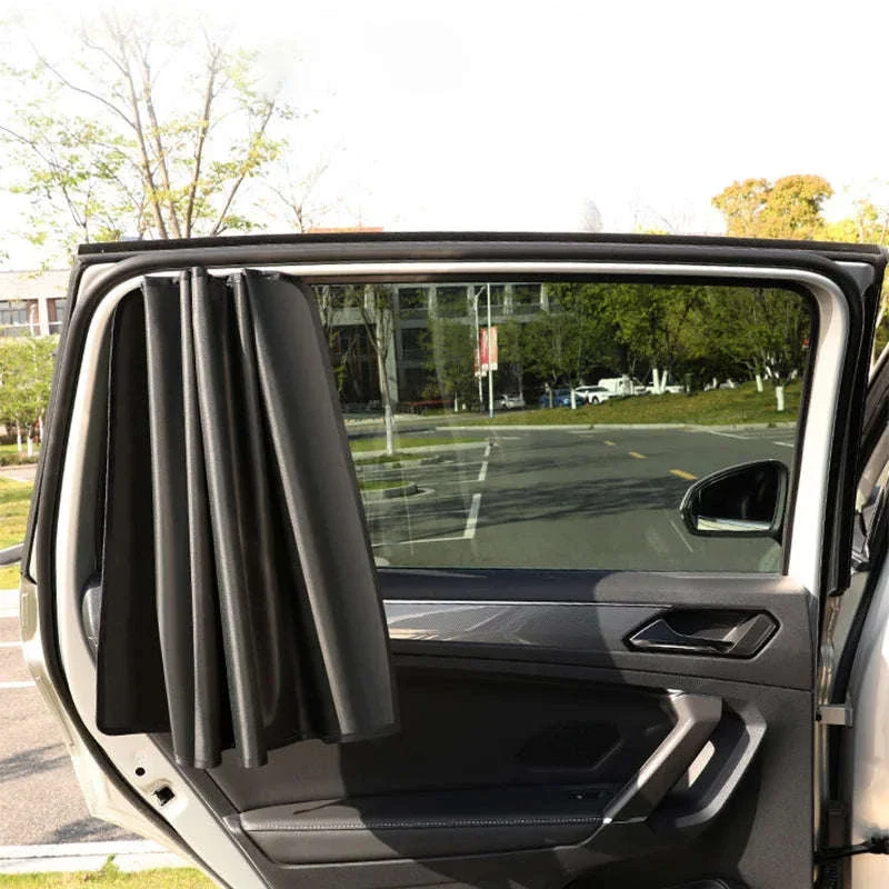 Magnetic Car Side Window Curtain 2Pcs Privacy Sun Shade - Image 4