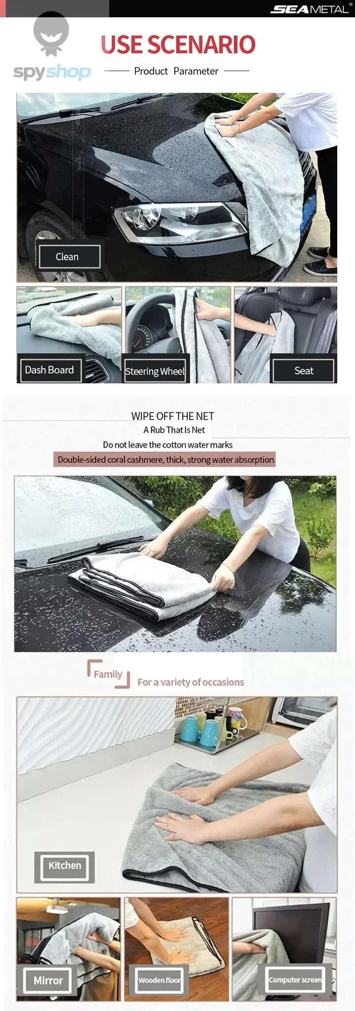 Ultra-Soft Microfiber Car Washing Towel for Streak-Free Drying - Image 10