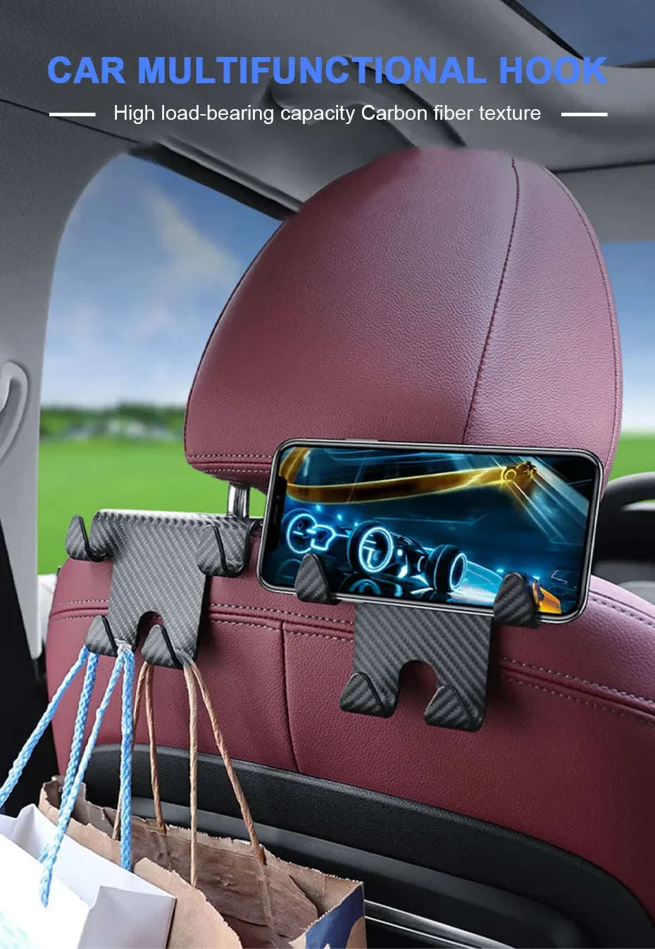 Multifunctional Car Headrest Seat Back Hook - Image 7