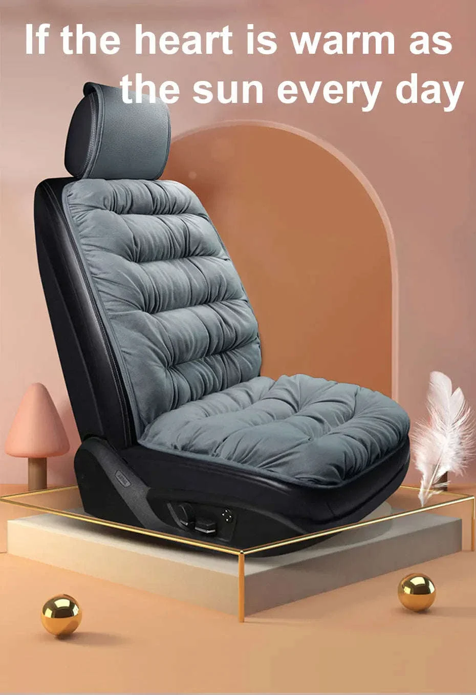 Plush Car Seat Cover Winter Warm Anti-Slip Seat Cushion - Image 7