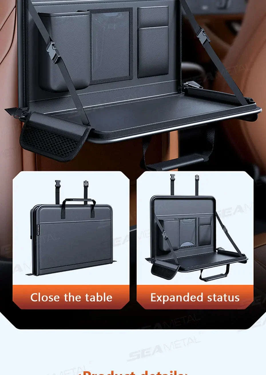 Portable Steering Wheel Foldable Tray with Multi-Pocket Storage - Image 17