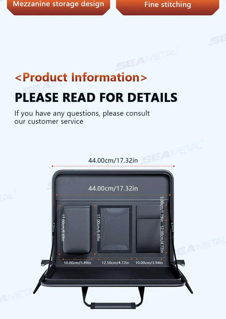 Portable Steering Wheel Foldable Tray with Multi-Pocket Storage - Image 19