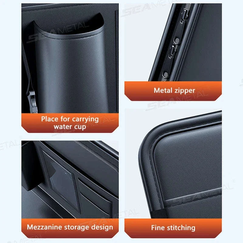 Portable Steering Wheel Foldable Tray with Multi-Pocket Storage - Image 6