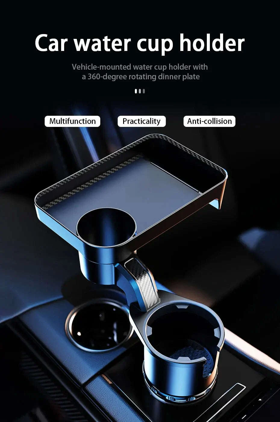 Premium Car Cup Holder Expander with Tray - Image 7