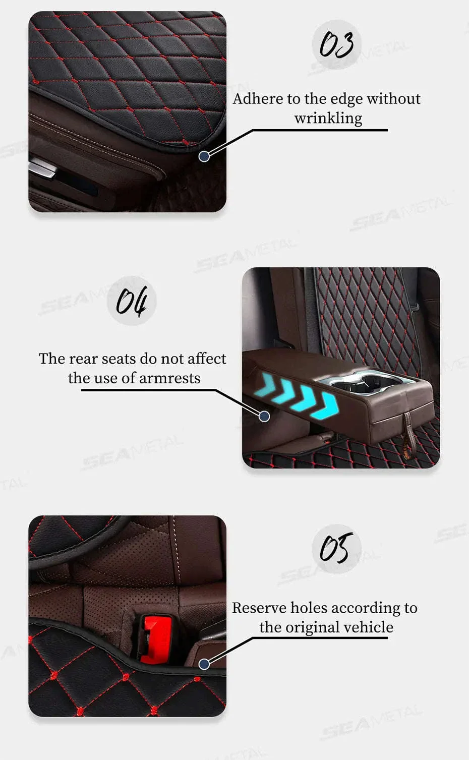 Premium Car Seat Cushion Leather Anti-Slip Breathable Car Seat Protector - Image 20