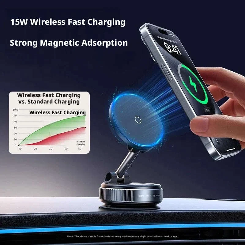 Strong Magnetic Car Phone Holder with Wireless Charging - Image 6