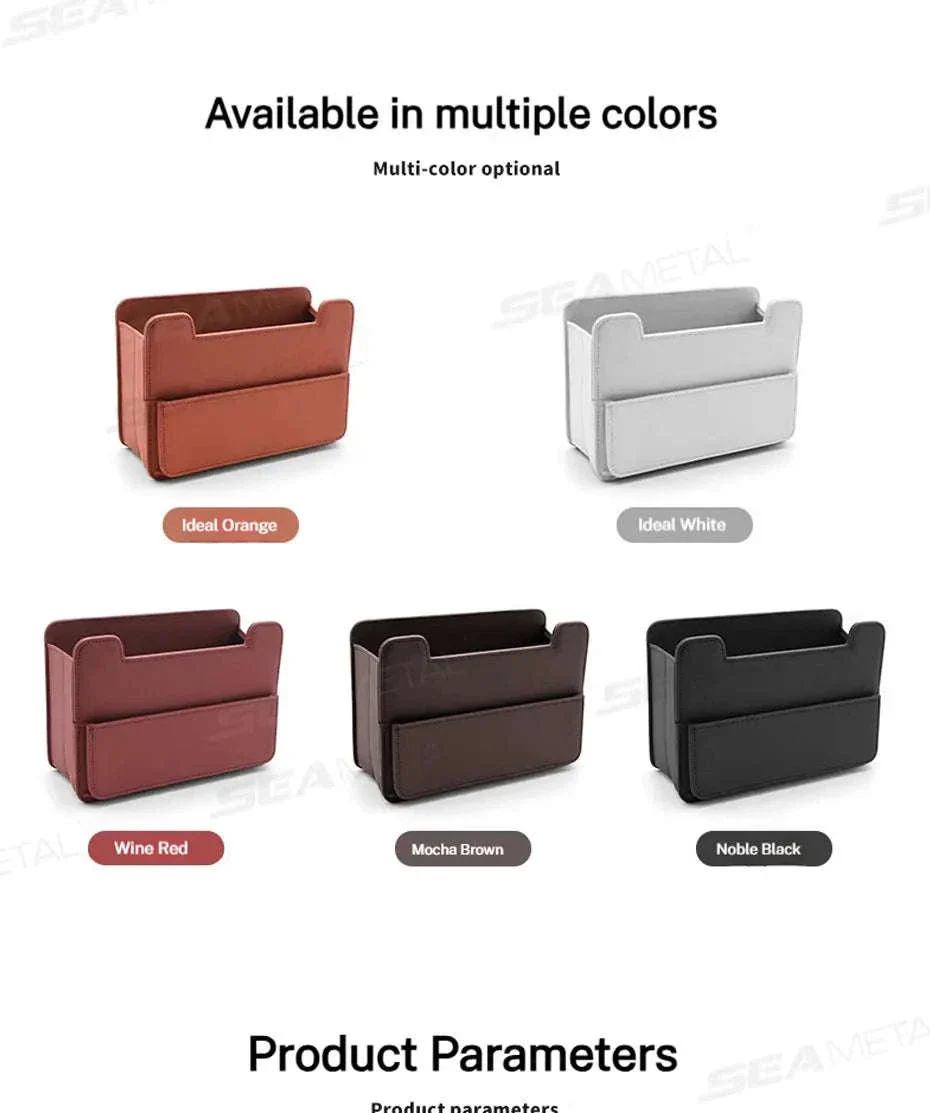 Tiny Car Trash Can with Pocket, Waterproof PU Leather - Image 17