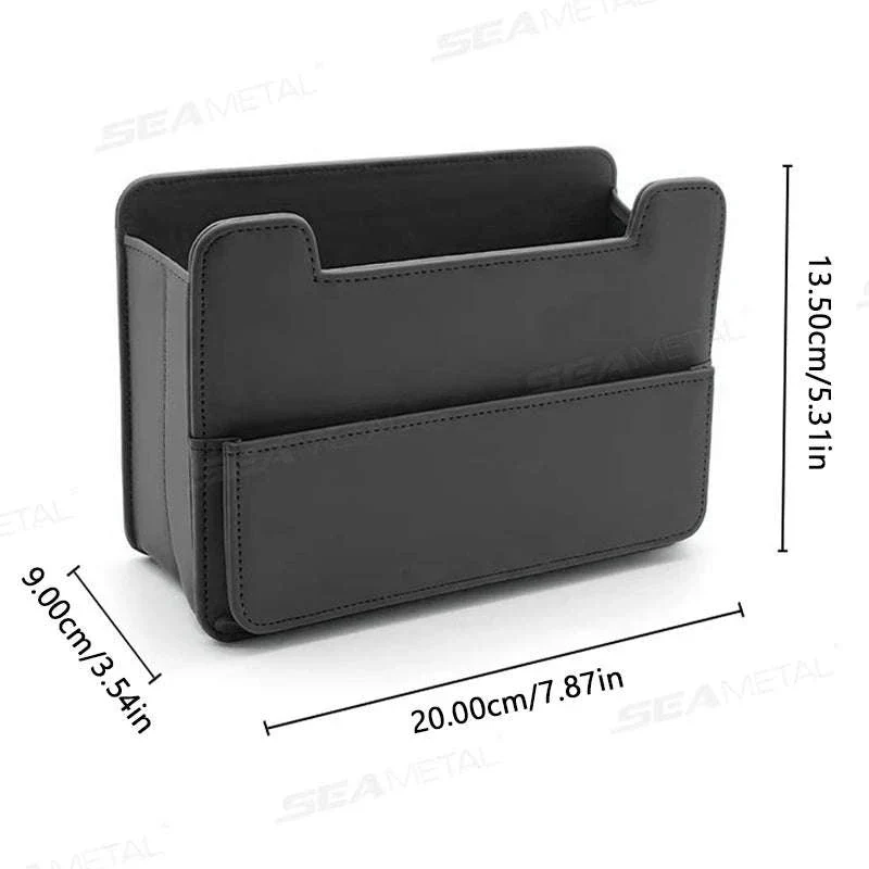 Tiny Car Trash Can with Pocket, Waterproof PU Leather - Image 6
