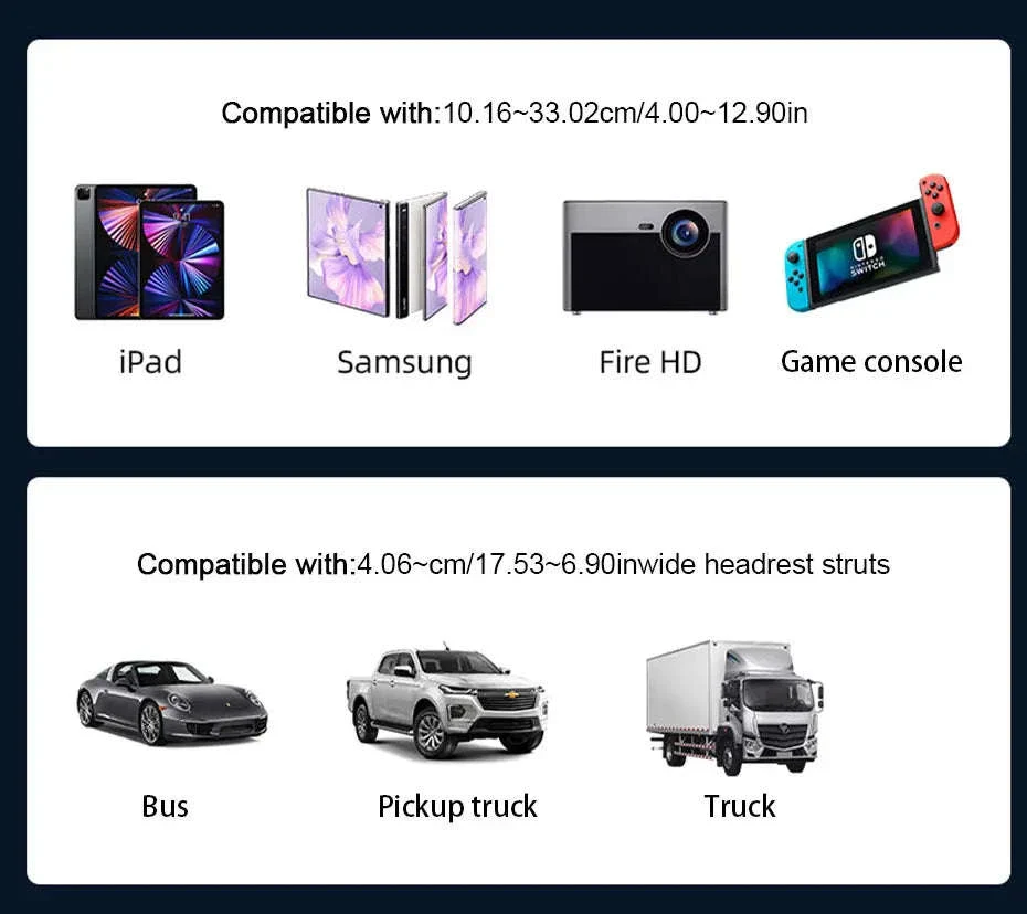 Upgraded Car Headrest Phone Holder for 4-12.9 Inch Devices - Image 16