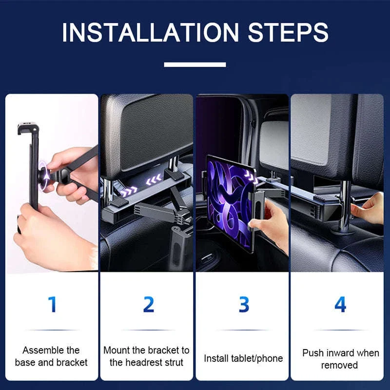 Upgraded Car Headrest Phone Holder for 4-12.9 Inch Devices - Image 6