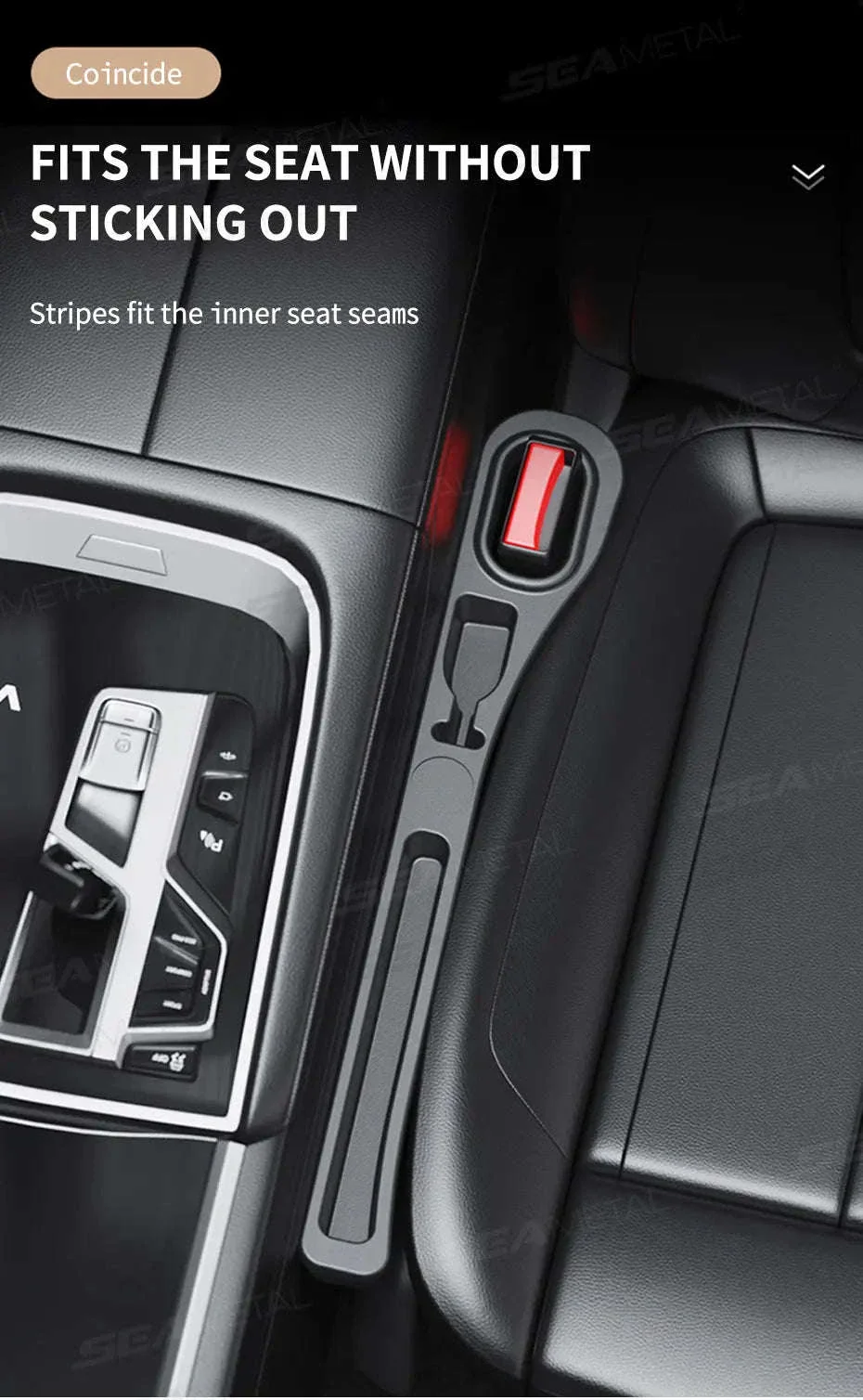 Upgraded Car Seat Gap Filler 2 Pcs Center Console Side Crevice Filler Strip - Image 15