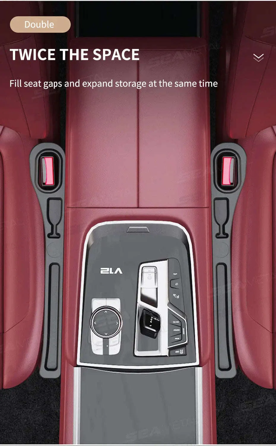 Upgraded Car Seat Gap Filler 2 Pcs Center Console Side Crevice Filler Strip - Image 17