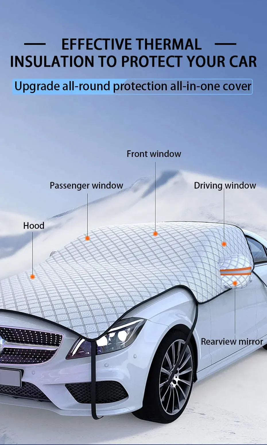 Winter Car Windshield Snow Cover Full Wrap - Image 12