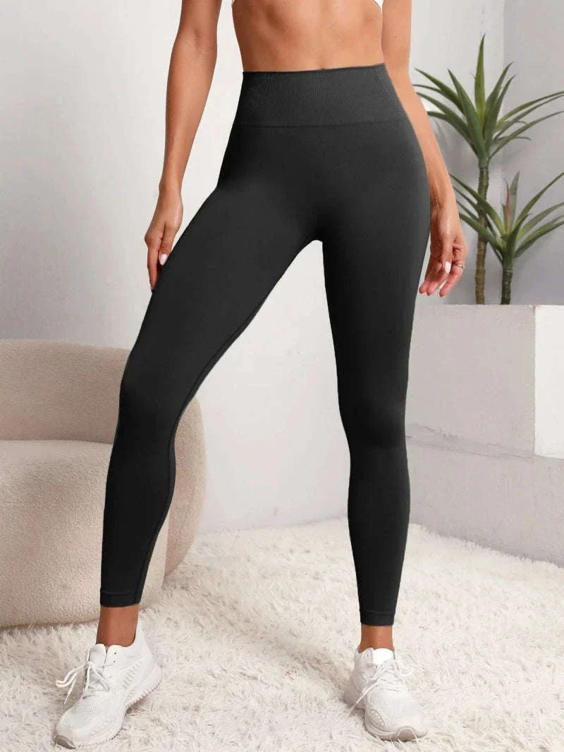 Seamless High Waist Leggings with Hip-Lifting Support - Image 4