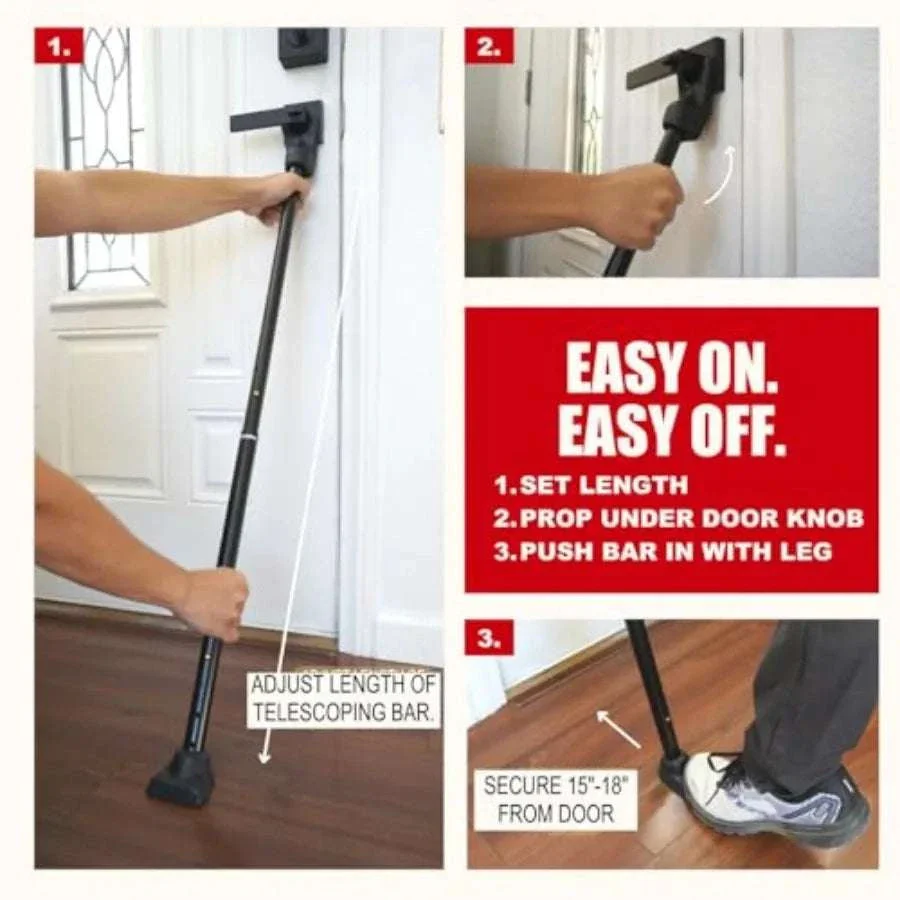 Adjustable Door Security Bar for Entry & Sliding Patio Doors - Image 11