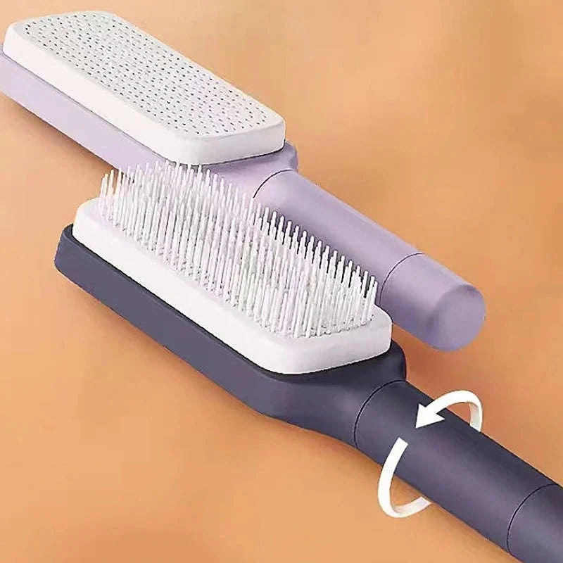 Self-Cleaning Hairbrush with Scalp Massager and Detangler - Image 6