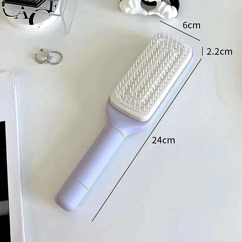 Self-Cleaning Hairbrush with Scalp Massager and Detangler - Image 7