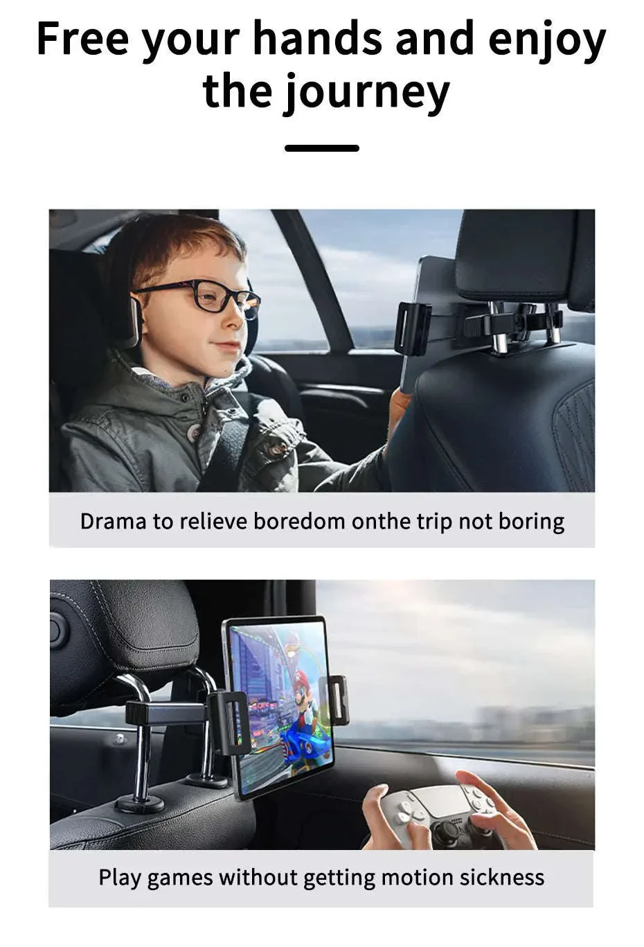 Car Seat Back Phone Holder Rear Row Tablet Mount - Image 15
