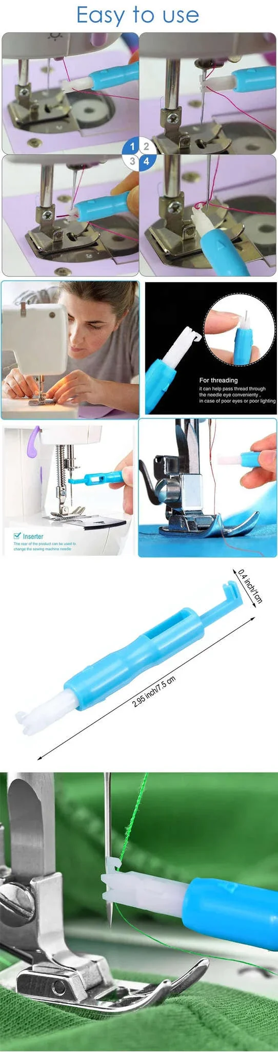 Sewing Needle Threader Tool & Inserter for Sewing Machines - Image 8