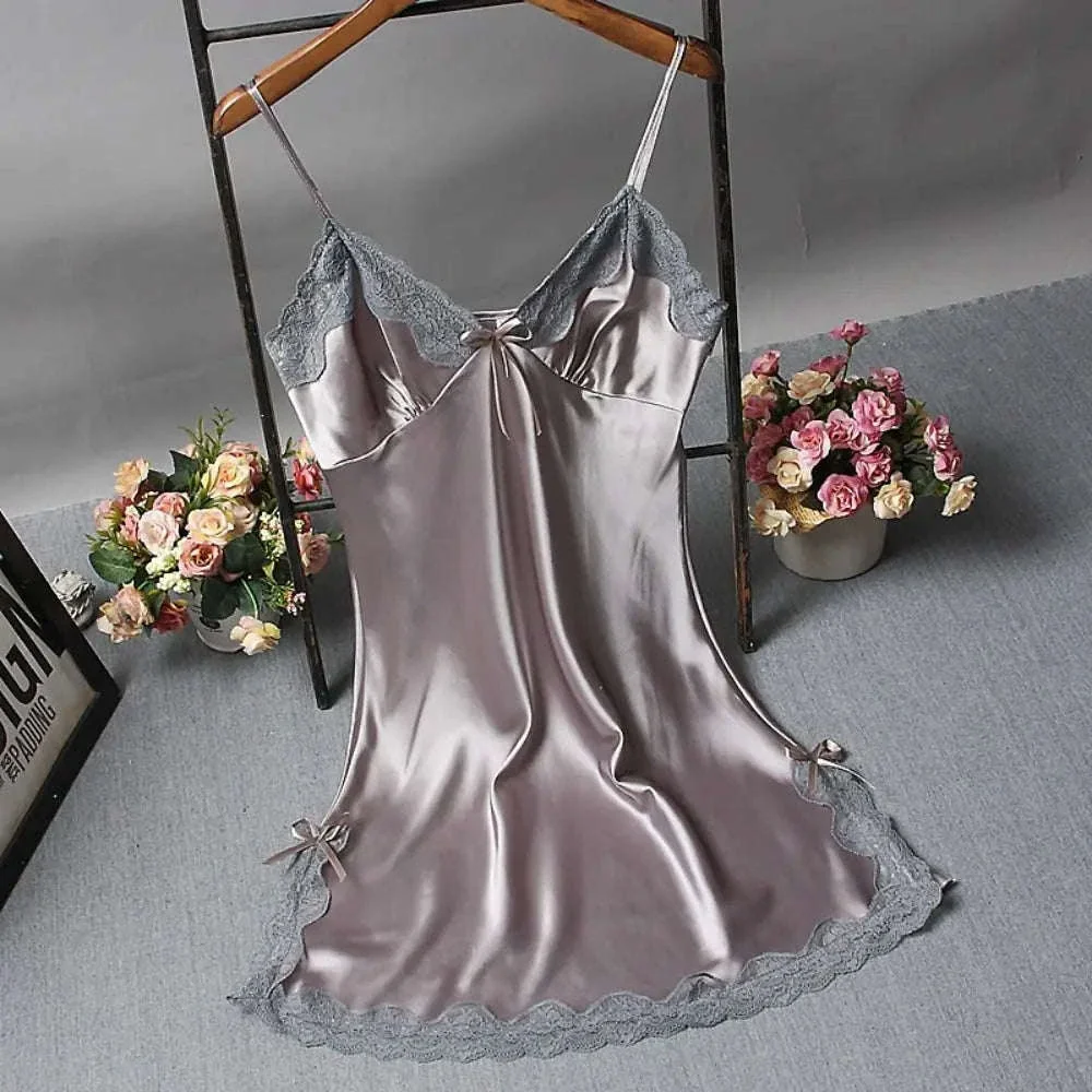 Lace Patchwork Camisola Nightdress with Soft, Airy Comfort - Image 4