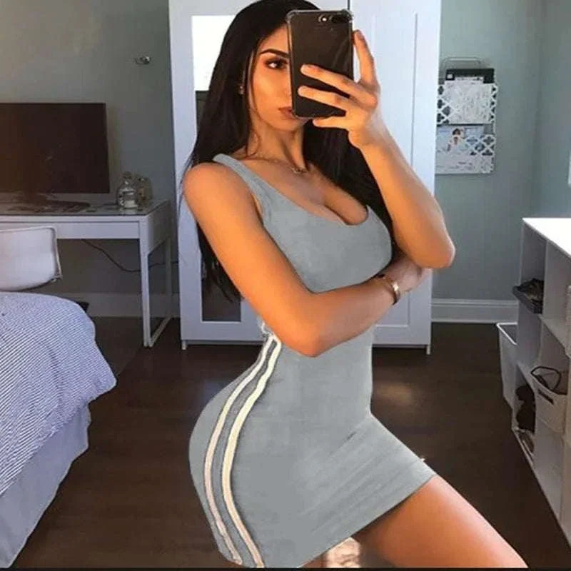 Summer Bodycon Dress with Spaghetti Straps - Image 8