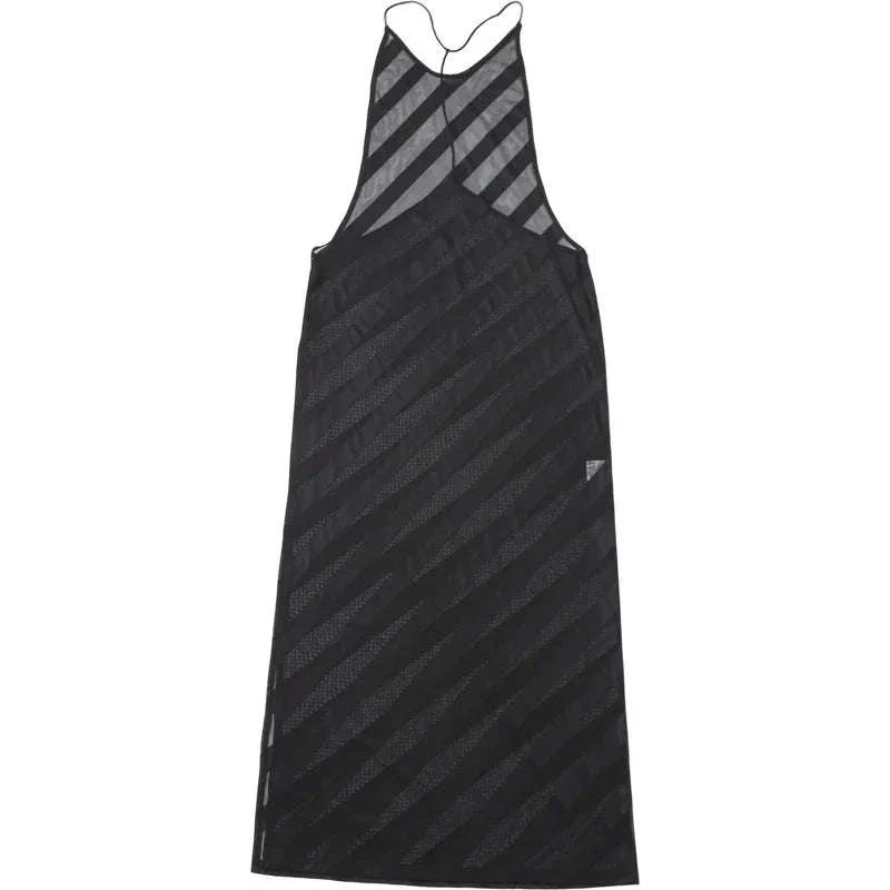 Sheer Mesh Halter Maxi Dress Backless Bodycon Split Summer Dress - Image 17