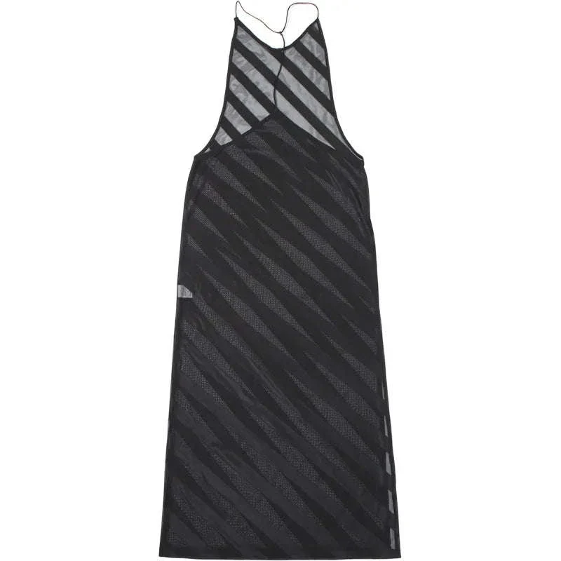 Sheer Mesh Halter Maxi Dress Backless Bodycon Split Summer Dress - Image 18