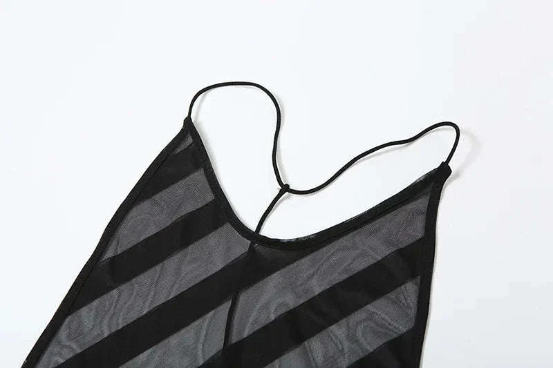 Sheer Mesh Halter Maxi Dress Backless Bodycon Split Summer Dress - Image 19