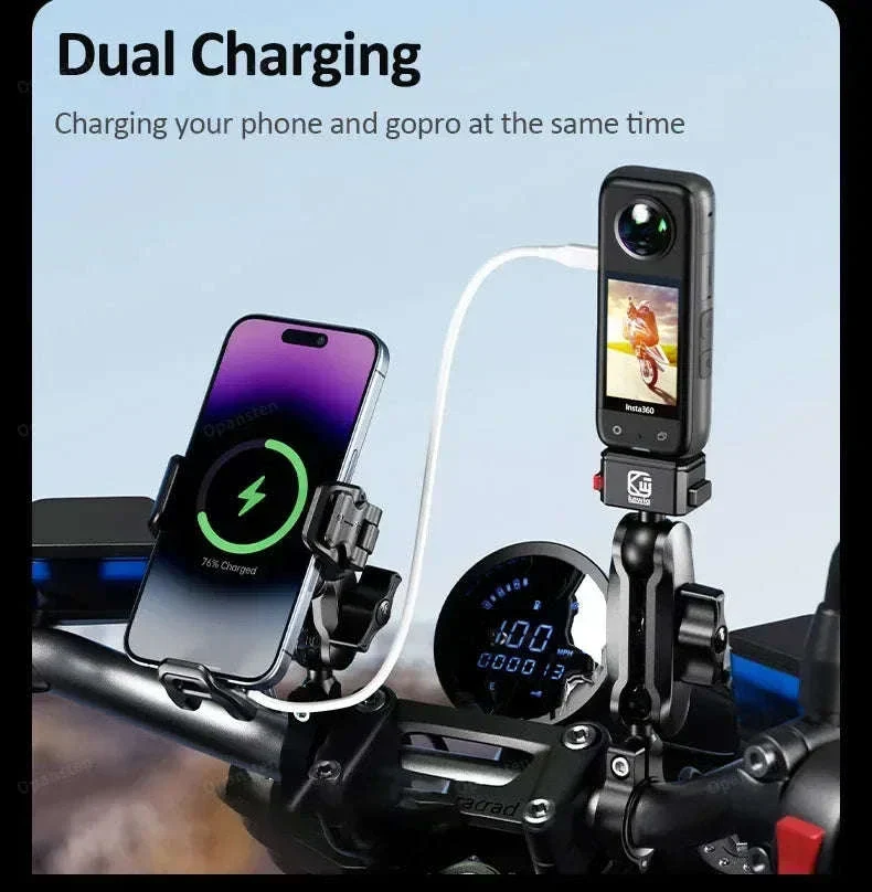 Shockproof Motorcycle Phone Holder with Fast Charging - Image 3