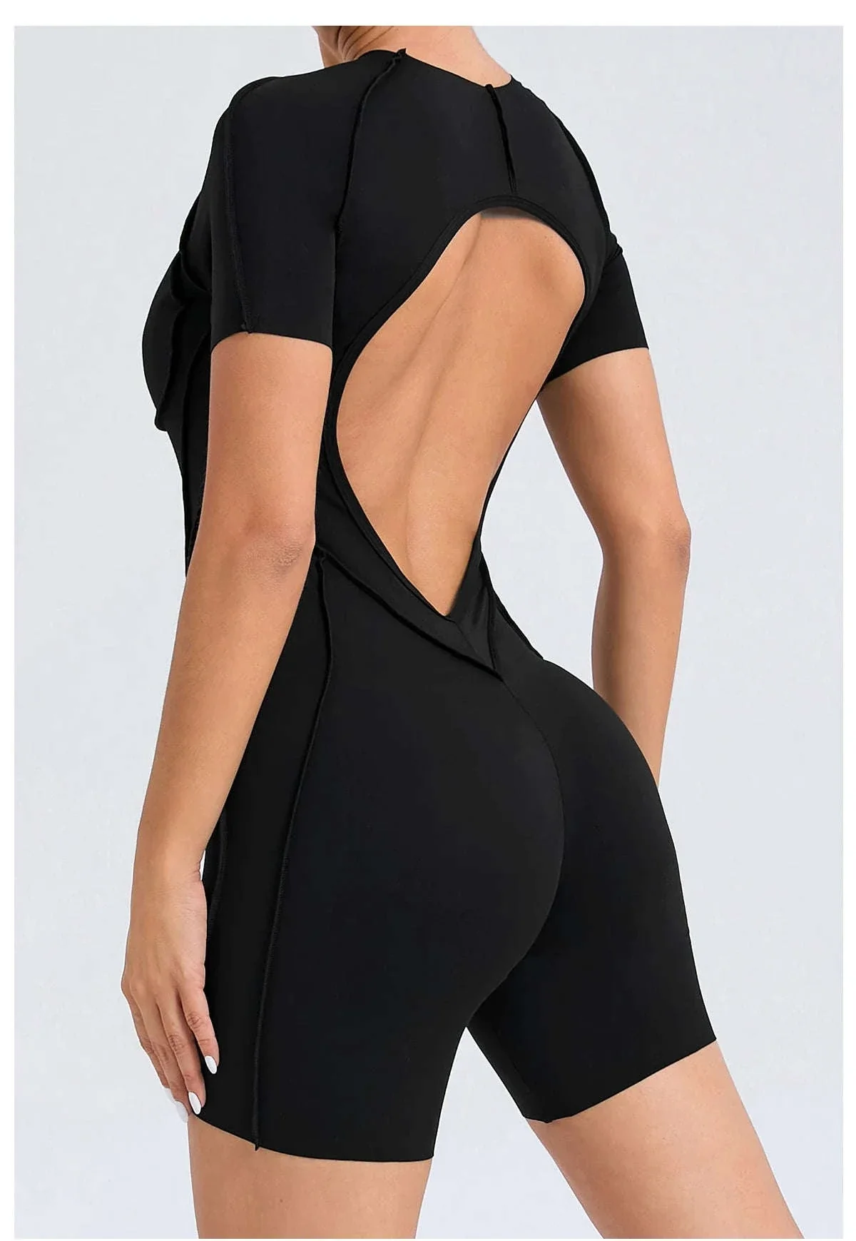 Backless Scrunch Women's Gym Jumpsuit for Yoga and Training - Image 30