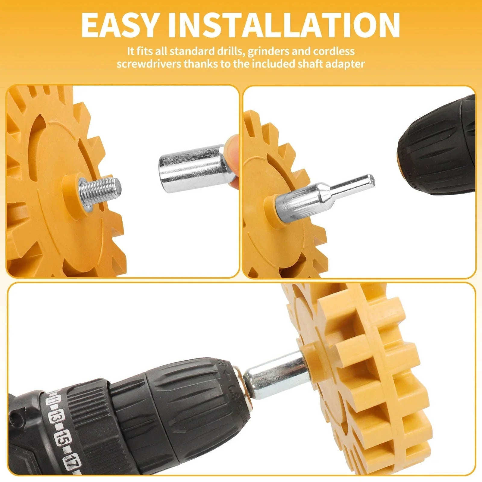 Adhesive Remover Wheel with Drill Adapter for Decal Cleanup - Image 9