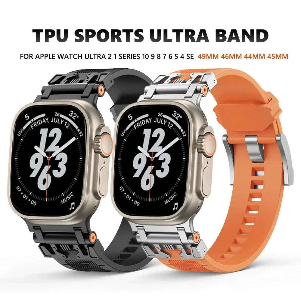 Silicone TPU Band for Apple Watch with Magnetic D-Buckle - Image 6