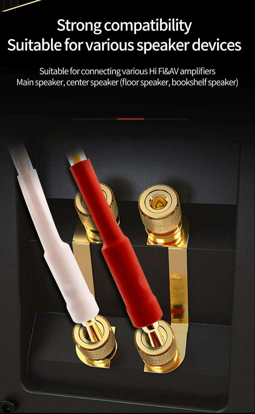 Silver-Plated OFC Speaker Cable with Banana & Y Plugs for Hi-Fi Audio - Image 13