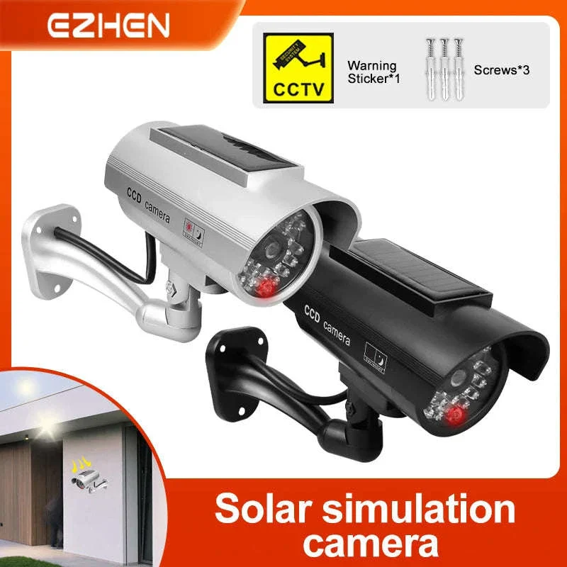 Simulation Solar Camera with Flashing LED Outdoor Deterrent - Image 2