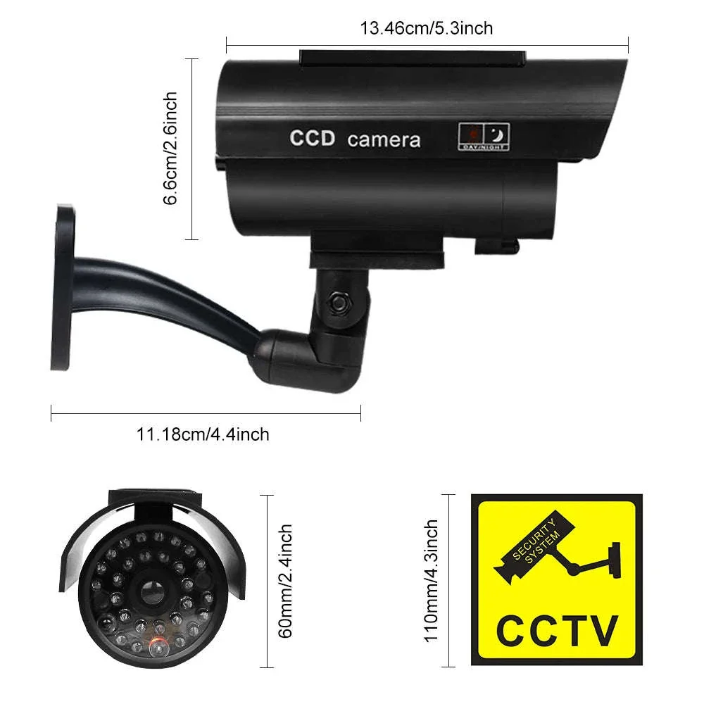 Simulation Solar Camera with Flashing LED Outdoor Deterrent - Image 7