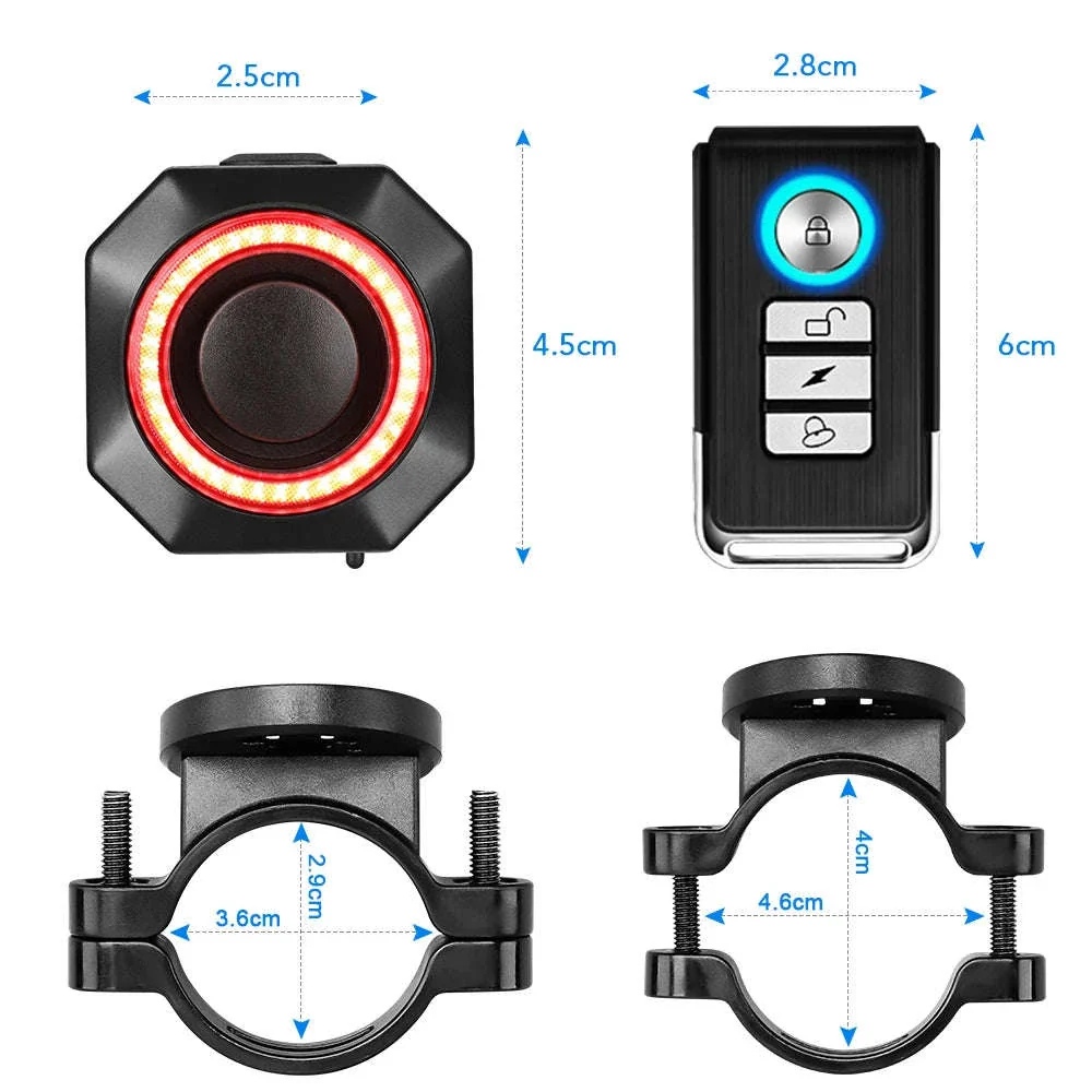 Smart Bike Light Alarm with Brake Sensing and Remote Security - Image 17